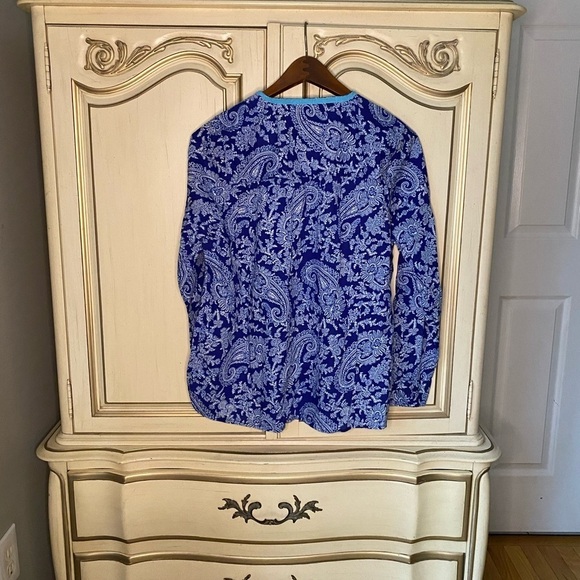 Jcrew Paisley V Neck Boho Pheasant Top Women’s Medium #48 - Picture 2 of 3